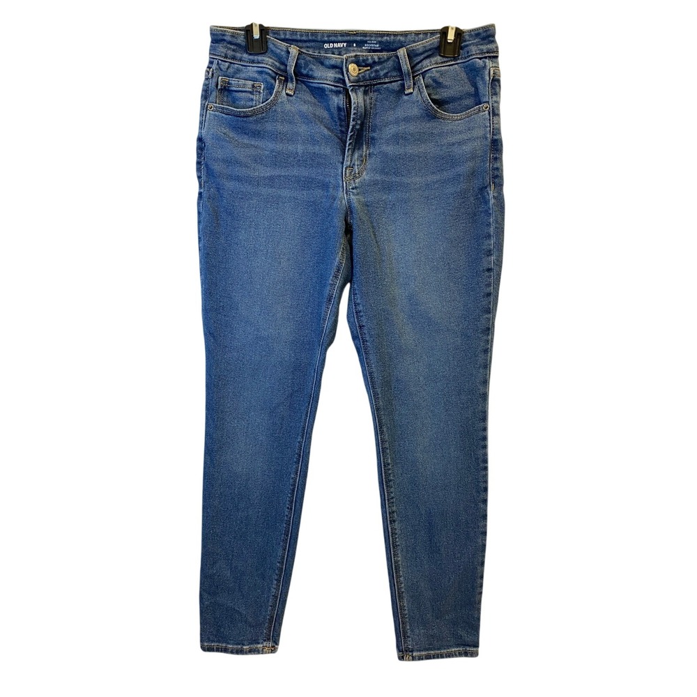 Old Navy Rockstar Super Skinny Jeans Womens 8 Medium Wash Blue Mid-Rise‎ Denim